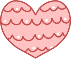 Redish pink color heart with pattern inside png
