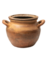 traditional clay cooking pot with side handles ideal for slow cooking and rustic decor on isolated background png