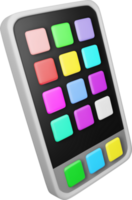 3d smartphone with UI icons png