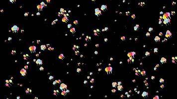 Playful Balloon Animation for Kids, Colorful Floating Balloons on Black Background video