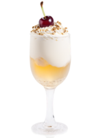 Pavlova Dessert Wine Float Tall glass with ice cream and the sweet sparkling wine topped png