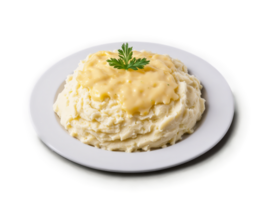 Mashed Potatoes Creamy fluffy mashed potatoes with pat of melted butter isolated on soft white png
