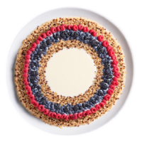 Breakfast quinoa mandala a circular pattern of protein packed breakfast quinoa with berries and seeds png