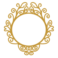 Organic golden frame pattern png