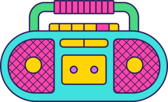 a colorful boombox on a transparent background png