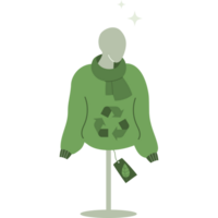 Shopping mannequin in sweater made from recycled material png