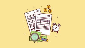 A clock, money and a paper with a clock on it video