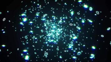 Snow flake particle loop animation video