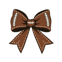 A brown bow features stitching patterns reminiscent of a football, with white lines mimicking laces cutouts png