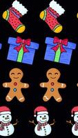 Christmas Elements Animated Pattern 2D Animation Vertical Alpha Channel video