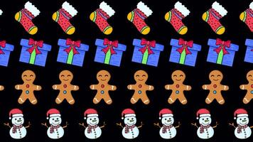 Christmas Elements Animated Pattern 2D Animation Alpha Channel video