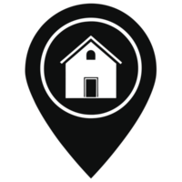 A simple black icon is centered within a location pin symbol cutouts png