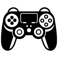 A black a controller shows distinct buttons and thumb sticks png