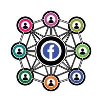 multi color Facebook social network concept icon vector