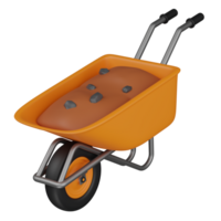 3d render Wheelbarrow illustration png