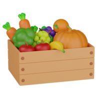 3d render Harvest Box illustration png