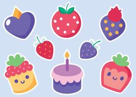 Dessert Dreams A Festive Fruit and Cake Ensemble vector