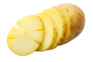 A potato is cut in half and sliced png