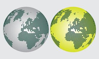 Realistic Chess Style Dotted Globe World Map Illustration Just Dotted Circle Global Atlas Art vector