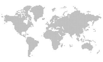 Dotted World Map Illustration file isolated a white background just realistic Dotted World Map vector
