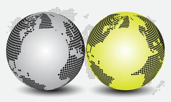 Realistic Dotted World Globe Map Illustration Just Dotted Global Atlas vector