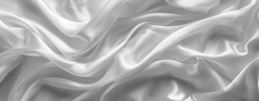 Closeup of Smooth White Fabric Draped and Folded photo