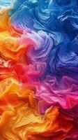 An Impressive Multicolored Water Wave photo