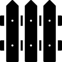 A black and white silhouette of three wooden fence posts vector