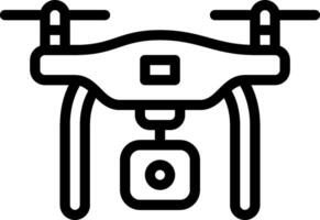 A black and white drawing of a drone vector