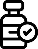 A bottle with a check mark on it vector