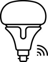 A light bulb with a wireless signal icon vector