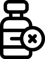 A bottle with a x on it and a cross on it vector