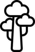 A black and white illustration of a tree with clouds vector