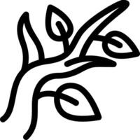 A black and white drawing of a tree branch vector