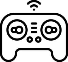 A black and white image of a controller with a wifi symbol vector