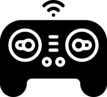 A black and white image of a controller with a wifi symbol vector