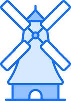 A blue windmill icon on a white background vector