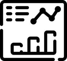 A black and white icon of a graph vector
