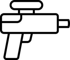 A black and white drawing of a gun vector