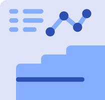 A graph chart with a line going up and down vector