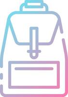 A backpack icon with a pink and blue color vector