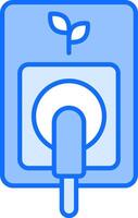 A blue and white square with a plant on it vector