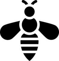 A black and white bee icon on a white background vector