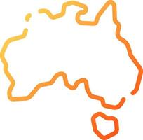 Australia map with orange outline vector