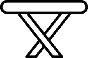 A black and white drawing of a table with two legs vector