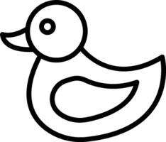 A black and white drawing of a duck vector