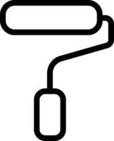 A black and white icon of a paint roller vector