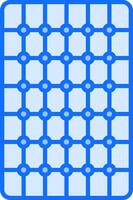 A blue square with a grid of circles vector