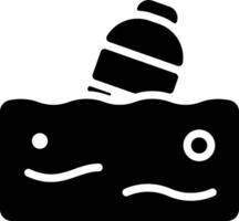 A black and white image of a bottle and a fish vector
