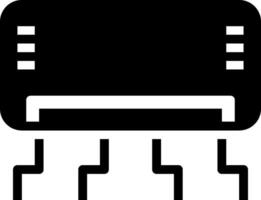 A black and white image of a computer monitor vector